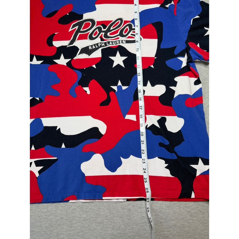 Polo Ralph Lauren Mens Performance Flag Camo T-Shirt Red White Blue Stars Large - Picture 3 of 9